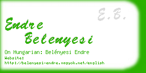 endre belenyesi business card